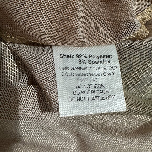 I.AM.GIA Crescent Mesh Sleeveless Top Tan Sheer Snake Y2K Style - Picture 6 of 6